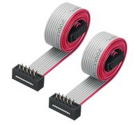 sourcing map IDC Wire Flat Ribbon Cable FC/FD Connector A-type 10Pins 2.54mm Pitch 0.5m Length Gray, 2pcs