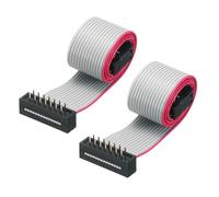 sourcing map IDC Wire Flat Ribbon Cable FC/FD Connector A-type 14Pins 2.54mm Pitch 0.3Meters Length Gray, 2pcs