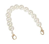 sourcing map Imitation Pearl Purse Strap, 10" Bag Extender Chain with Lobster Buckle Handbag Purse Chain Replacement Beaded Strap for DIY Handbag Hang Bag Accessories, 16mm Gold