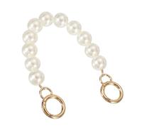 sourcing map Imitation Pearl Purse Strap, 10" Bag Extender Chain with Spring Buckle Handbag Purse Chain Replacement Beaded Strap for DIY Handbag Hang Bag Accessories, 16mm Gold