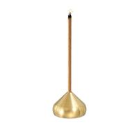 sourcing map Incense Burner, 0.6 Inch Brass Incense Holder Small Teardrop Cone Stick Holder Ash Catcher for Home Office Meditation Yoga Room Decor, Gold