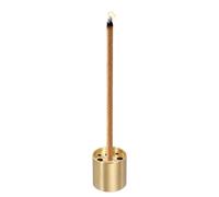 sourcing map Incense Burner, 0.7 Inch Brass Incense Holder Large Cone Stick Holder Ash Catcher with 9 Holes for Home Office Meditation Yoga Room Decor, Gold