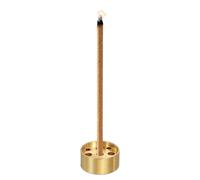 sourcing map Incense Burner, 0.8 Inch Brass Incense Holder Small Cone Stick Holder Ash Catcher with 9 Holes for Home Office Meditation Yoga Room Decor, Gold