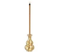 sourcing map Incense Burner, 0.8 Inch Brass Incense Holder Vase Design 3 Cone Stick Holder Ash Catcher for Home Office Meditation Yoga Room Decor, Gold