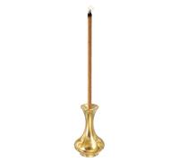 sourcing map Incense Burner, 0.9 Inch Brass Incense Holder Vase Design 1 Cone Stick Holder Ash Catcher for Home Office Meditation Yoga Room Decor, Gold