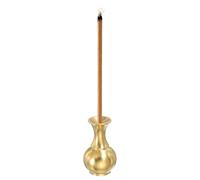 sourcing map Incense Burner, 0.9 Inch Brass Incense Holder Vase Design 4 Cone Stick Holder Ash Catcher for Home Office Meditation Yoga Room Decor, Gold
