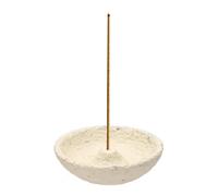 sourcing map Incense Holder, Cement Incense Burner Holder for Sticks Handmade Censer Ash Catcher Bowl with Stick Hole and Gift Box Packaging for Meditation Yoga Office Home Decor, Apricot