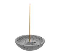 sourcing map Incense Holder, Cement Incense Burner Holder for Sticks Handmade Censer Ash Catcher Bowl with Stick Hole and Gift Box Packaging for Meditation Yoga Office Home Decor, Gray
