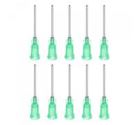 sourcing map Industrial Blunt Tip Dispensing Needle with Luer Lock for Liquid Glue Gun, 18G 1", 10 Pcs (Green)