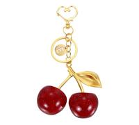 sourcing map Initial Letter Keychain, Cute Cherry Keychain Alphabet E Letter Charm with Letter Pendant for Women Girls Key Purse Handbag Backpack (Red)