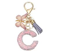 sourcing map Initial Letter Keychain, Cute Tassel Butterfly Keychain Alphabet C Letter Charm for Women Girls Key Purse Handbag Backpack (Purple, Pack of 1)