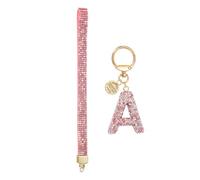 sourcing map Initial Letter Keychain for Women, Rhinestone Alphabet A Key Chain Sparkly Keychain Charm with Heart for Backpack Handbag Car Key Accessories Lanyard, Pink