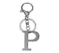 sourcing map Initial Letter Keychain, Metal Alphabet Letter P Keyring Keychains Alphabet A-Z Key Rings for Women Handbag Purse Bag Charm Personalized Gift, Black