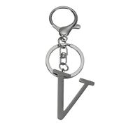 sourcing map Initial Letter Keychain, Metal Alphabet Letter V Keyring Keychains Alphabet A-Z Key Rings for Women Handbag Purse Bag Charm Personalized Gift, Black