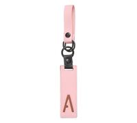 sourcing map Initial Letter Keychain - PU Leather Two-tone Splicing Alphabet Women Key Chain for Bag Backpack Handbag Purse Car Keys, Pink (Letter-A)