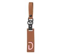 sourcing map Initial Letter Keychain - PU Leather Two-tone Splicing Alphabet Women Key Chain for Bag Backpack Handbag Purse Car Keys, Brown (Letter-D)