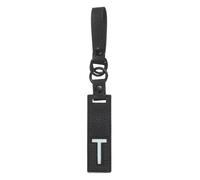 sourcing map Initial Letter Keychain - PU Leather Two-tone Splicing Alphabet Women Key Chain for Bag Backpack Handbag Purse Car Keys, Black (Letter-T)