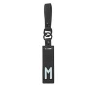 sourcing map Initial Letter Keychain - PU Leather Two-tone Splicing Alphabet Women Key Chain for Bag Backpack Handbag Purse Car Keys, Black (Letter-M)