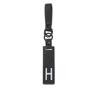 sourcing map Initial Letter Keychain - PU Leather Two-tone Splicing Alphabet Women Key Chain for Bag Backpack Handbag Purse Car Keys, Black (Letter-H)
