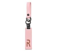 sourcing map Initial Letter Keychain - PU Leather Two-tone Splicing Alphabet Women Key Chain for Bag Backpack Handbag Purse Car Keys, Pink (Letter-R)