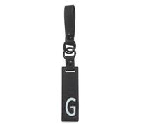 sourcing map Initial Letter Keychain - PU Leather Two-tone Splicing Alphabet Women Key Chain for Bag Backpack Handbag Purse Car Keys, Black (Letter-G)