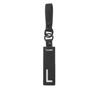 sourcing map Initial Letter Keychain - PU Leather Two-tone Splicing Alphabet Women Key Chain for Bag Backpack Handbag Purse Car Keys, Black (Letter-L)