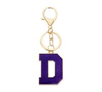 sourcing map Initial Letter Keychain, Purple A-Z Alphabet Keyring A-Z Letter, Personalized Metal Key Chain for Women Men Gift Purse Handbags Car Key Rings (D)