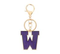 sourcing map Initial Letter Keychain, Purple A-Z Alphabet Keyring A-Z Letter, Personalized Metal Key Chain for Women Men Gift Purse Handbags Car Key Rings (W)