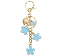sourcing map Initial Letter Keychain with Love You Heart, Cute Flower Keychain Charm for Women Letter Key Chain Charms for Backpack Purse Handbag Car Key, Alphabet K (Blue)
