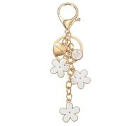 sourcing map Initial Letter Keychain with Love You Heart, Cute Flower Keychain Charm for Women Letter Key Chain Charms for Backpack Purse Handbag Car Key, Alphabet m (White)