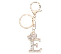 sourcing map Initial Letter Keychains, Pendant Key Chain Keyring Holder Car Bags Charm Accessory, Purse Handbag Backpack Bling Rhinestones for Women, Gold-E