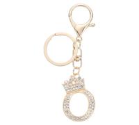 sourcing map Initial Letter Keychains, Pendant Key Chain Keyring Holder Car Bags Charm Accessory, Purse Handbag Backpack Bling Rhinestones for Women, Gold-O