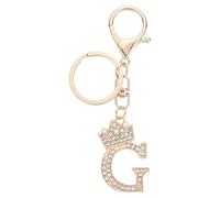 sourcing map Initial Letter Keychains, Pendant Key Chain Keyring Holder Car Bags Charm Accessory, Purse Handbag Backpack Bling Rhinestones for Women, Gold-G