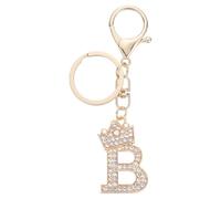 sourcing map Initial Letter Keychains, Pendant Key Chain Keyring Holder Car Bags Charm Accessory, Purse Handbag Backpack Bling Rhinestones for Women, Gold-B