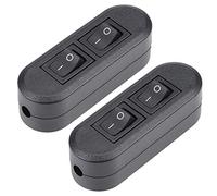 sourcing map Inline Cord Switch AC 250V 6A Duplex On-Off Feed-Through Rocker Switch for Bedroom Table Lamp Desk Light (Pack of 2)