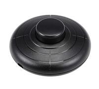 sourcing map Inline Foot Pedal Push Button Switch, Round Lamp Light Foot Control ON/Off Latching Foot Switch Black