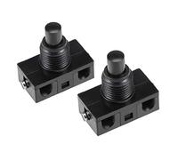 sourcing map Inline Foot Pedal Push Button Switch, UFO Type Lamp Lighting Foot Control Latching ON/Off Footswitch Black 2 Pcs