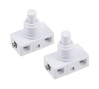sourcing map Inline Foot Pedal Push Button Switch, UFO Type Lamp Lighting Foot Control Latching ON/Off Footswitch White 2 Pcs