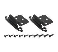 sourcing map Inset Hinges, 2Pcs 1/2" Overlay Semi-Concealed Face Mount Cabinet Hinges, Self-Closing, Black