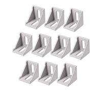 sourcing map Inside Corner Bracket Gusset, 40mm x 40mm for 4040 Series Aluminum Extrusion Profile, 10 Pcs (Silver)