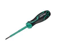 sourcing map Insulated Screwdriver 3x75mm PH0 Phillips Screwdriver Magnetic Tip Cross Electrician CR-V Steel with Buffer Grip Handle for Electrical Home and Industrial Repairs, Black/Green