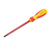 sourcing map Insulated Screwdriver 6x150mm PH2 Phillips Screwdriver | Yellow/Red Magnetic Tip Cross Electrician CR-V Steel with Buffer Grip Handle for Electrical Home and Industrial Repairs