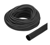sourcing map Insulation Cable Protector,10mm/0.5 Inch-30m/98 Feet High TEMP Fiberglass Sleeve Black