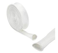 sourcing map Insulation Cable Protector,15mm/0.59 Inch-5m/16 Feet High TEMP Fiberglass Sleeve White