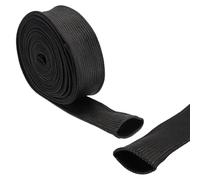 sourcing map Insulation Cable Protector,30mm/1.18 Inch-5m/16 Feet High TEMP Fiberglass Sleeve Black