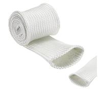 sourcing map Insulation Cable Protector,35mm/1.38 Inch-1m/3 Feet High TEMP Fiberglass Sleeve White