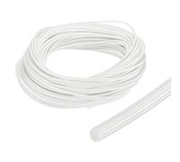 sourcing map Insulation Cable Protector,3mm/0.12 Inch-30m/98 Feet High TEMP Fiberglass Sleeve White