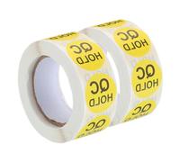 sourcing map Inventory QC Hold Stickers Labels 25mm/1" Yellow for Inventory Warehouse Stock, 2 Roll 1000 Piece