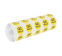 sourcing map Inventory QC Hold Stickers Labels 25mm/1" Yellow for Inventory Warehouse Stock, 5 Roll 2500 Piece