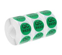 sourcing map Inventory QC Pass Stickers Labels 25mm/1" Green for Inventory Warehouse Stock, 3 Roll 1500 Piece